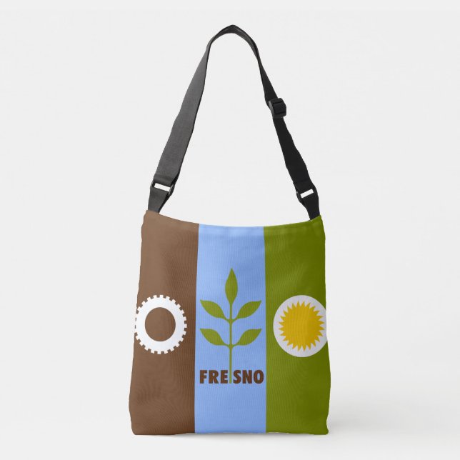 Flag of city of Fresno, California Crossbody Bag (Front)
