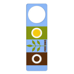 Flag of city of Fresno, California Door Hanger