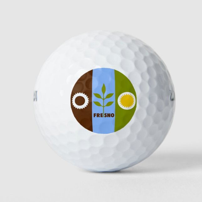 Flag of city of Fresno, California Golf Balls (Front)