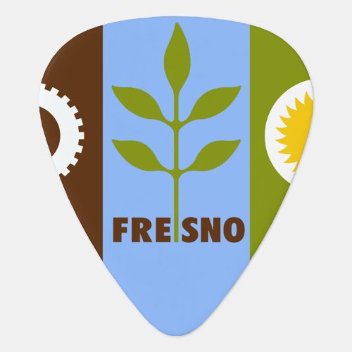 Flag of city of Fresno California Guitar Pick