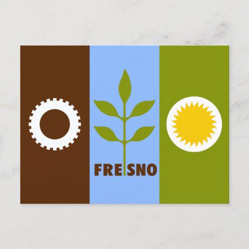 Flag of city of Fresno California Invitation Post
