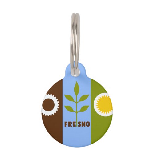 Flag of city of Fresno California Pet ID Tag