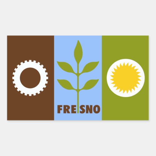 Flag of city of Fresno California Rectangular Sti Rectangular Sticker