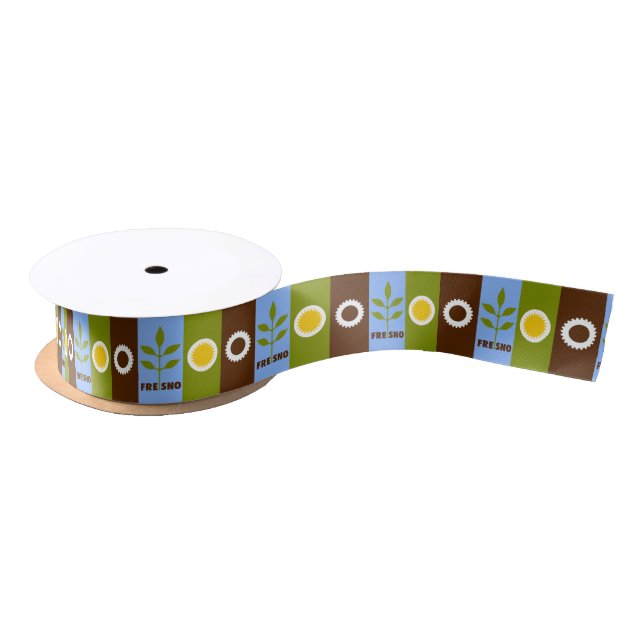 Flag of city of Fresno, California Satin Ribbon (Spool)