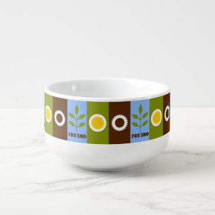 Flag of city of Fresno, California Soup Mug