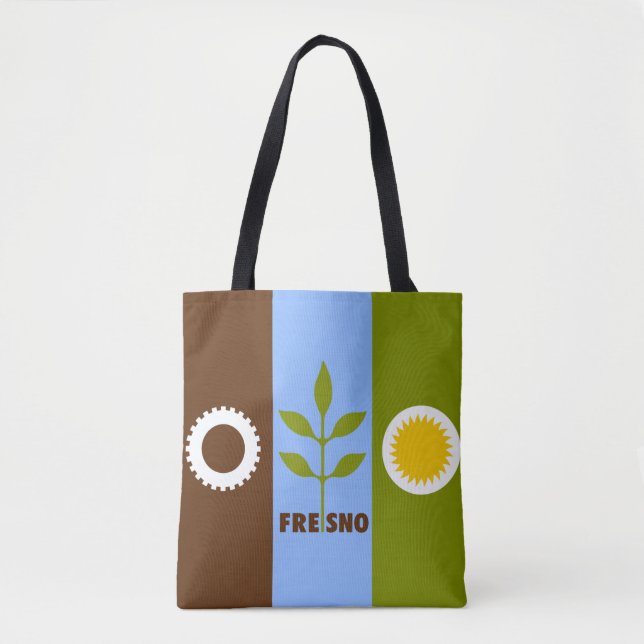 Flag of city of Fresno, California Tote Bag (Front)