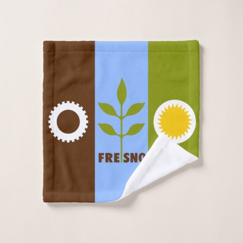 Flag of city of Fresno California Wash Cloth