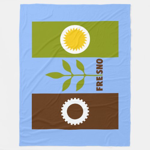 Flag of city of Fresno Fleece Blanket