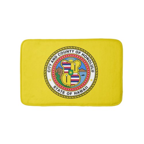 Flag of city of Honolulu Hawaii Bath Mat