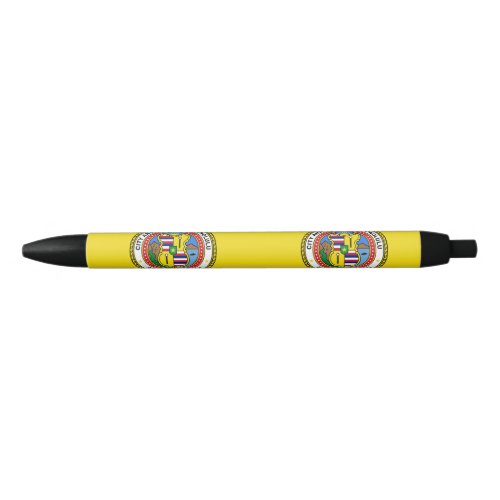 Flag of city of Honolulu Hawaii Black Ink Pen