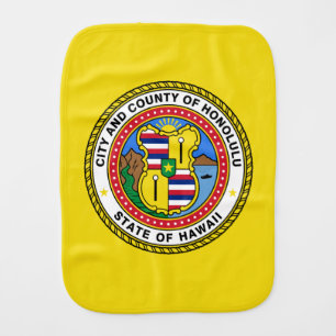 Flag of city of Honolulu, Hawaii Burp Cloth