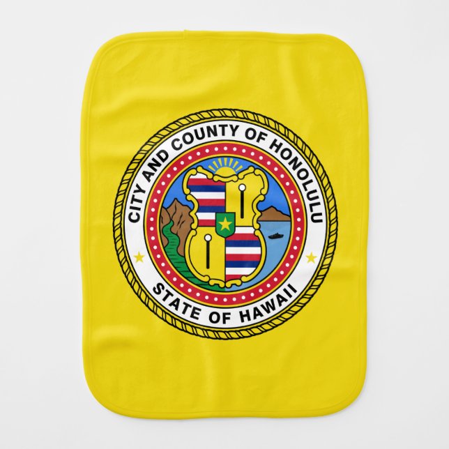 Flag of city of Honolulu, Hawaii Burp Cloth (Front)
