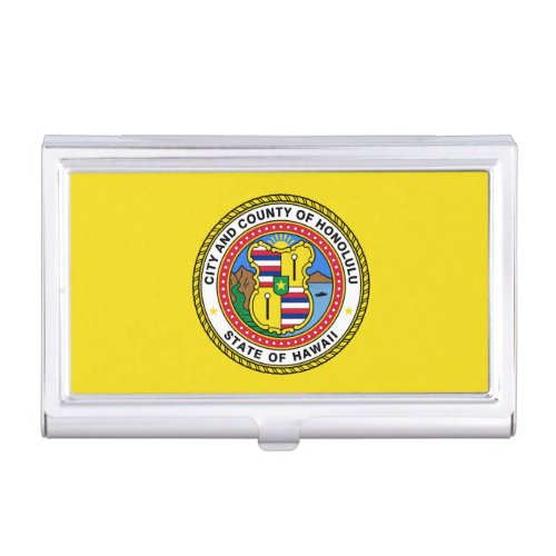 Flag of city of Honolulu Hawaii Business Card Cas Business Card Case
