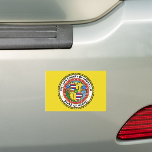 Flag of city of Honolulu Hawaii  Car Magnet