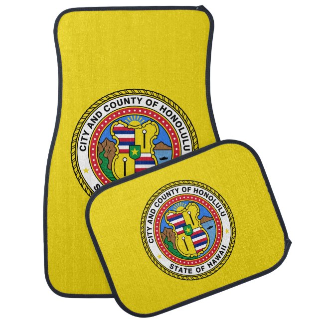 Flag of city of Honolulu, Hawaii Car Mat (Set)