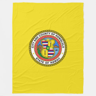 Flag of city of Honolulu, Hawaii Fleece Blanket