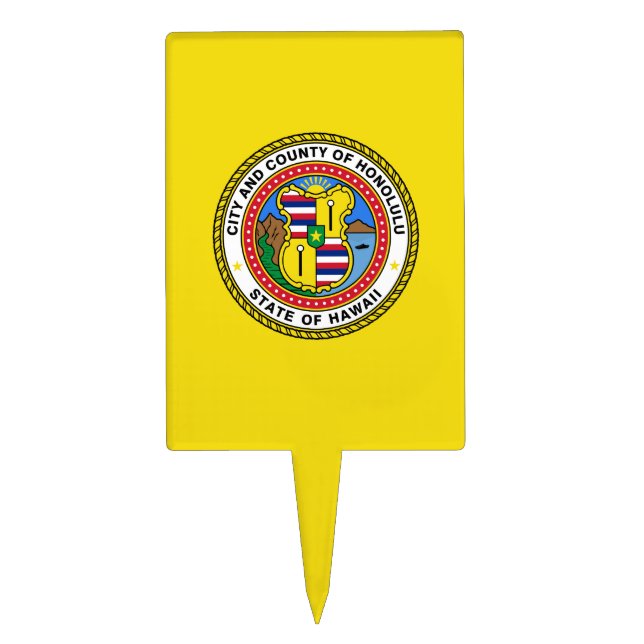 Flag of city of Honolulu, Hawaii Golf Hat Clip Cake Topper (Front)