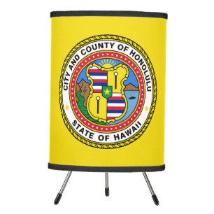 Flag of city of Honolulu, Hawaii Golf Hat Clip Tripod Lamp