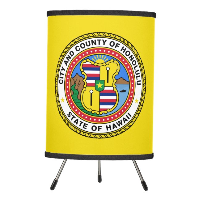 Flag of city of Honolulu, Hawaii Golf Hat Clip Tripod Lamp (Front)