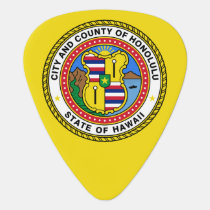 Flag of city of Honolulu, Hawaii Guitar Pick