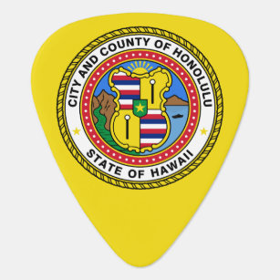 Flag of city of Honolulu, Hawaii Guitar Pick