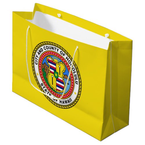 Flag of city of Honolulu Hawaii Large Gift Bag