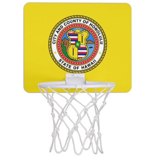 Flag of city of Honolulu Hawaii Mini Basketball H Mini Basketball Hoop
