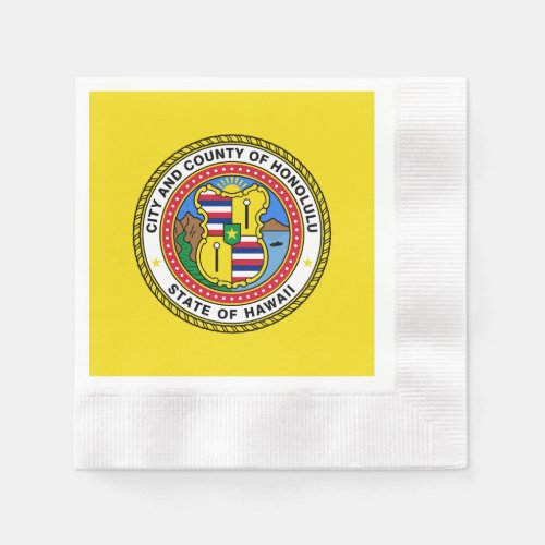 Flag of city of Honolulu Hawaii Napkins