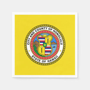 Flag of city of Honolulu, Hawaii Napkins