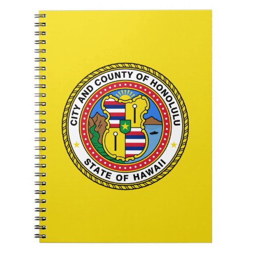 Flag of city of Honolulu Hawaii Notebook