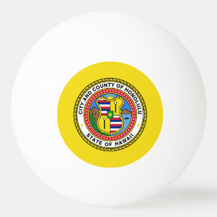 Flag of city of Honolulu, Hawaii Ping Pong Ball