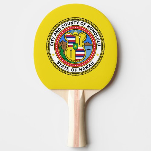 Flag of city of Honolulu Hawaii Ping_Pong Paddle