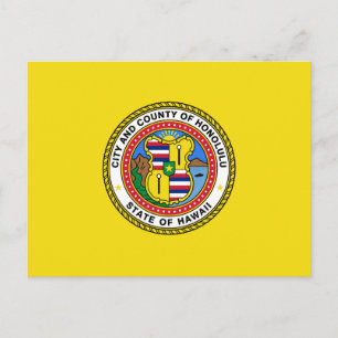 Flag of city of Honolulu, Hawaii Postcard