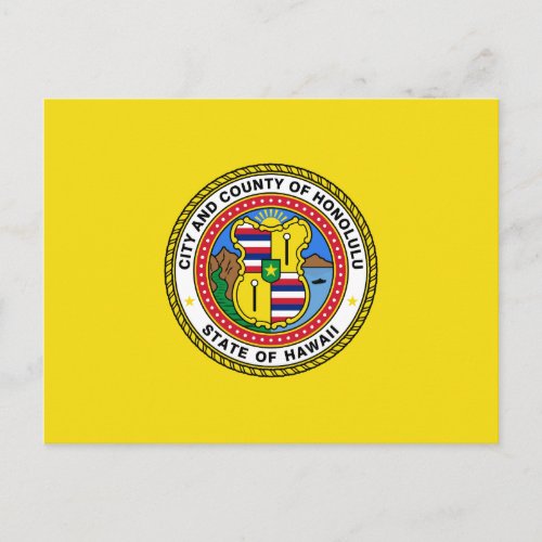 Flag of city of Honolulu Hawaii Postcard