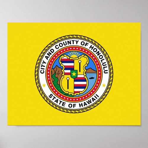 Flag of city of Honolulu Hawaii Poster