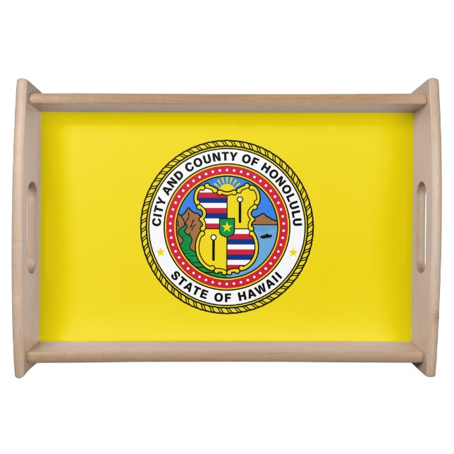 Flag of city of Honolulu, Hawaii Serving Tray (Front)