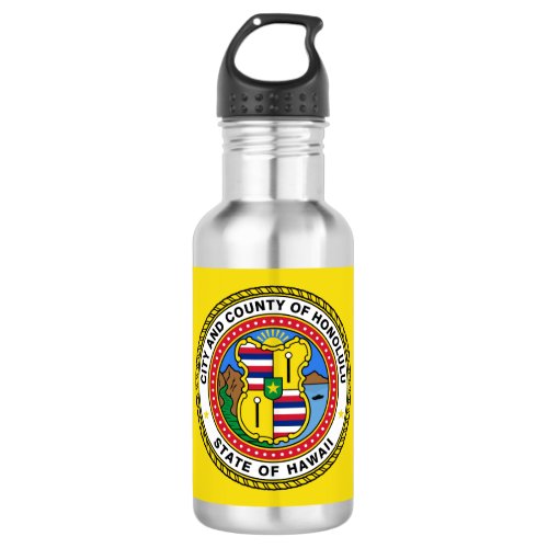 Flag of city of Honolulu Hawaii Stainless Steel W Stainless Steel Water Bottle