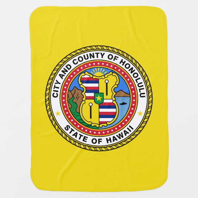 Flag of city of Honolulu, Hawaii Stroller Blanket (Front)