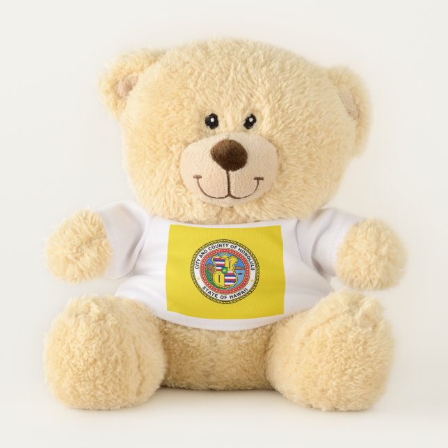 Flag of city of Honolulu, Hawaii Teddy Bear (Front)