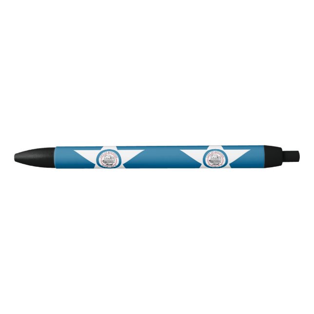 Flag of city of Houston, Texas Black Ink Pen (Front)