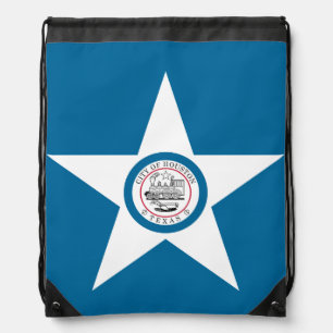 Flag of city of Houston, Texas Drawstring Bag