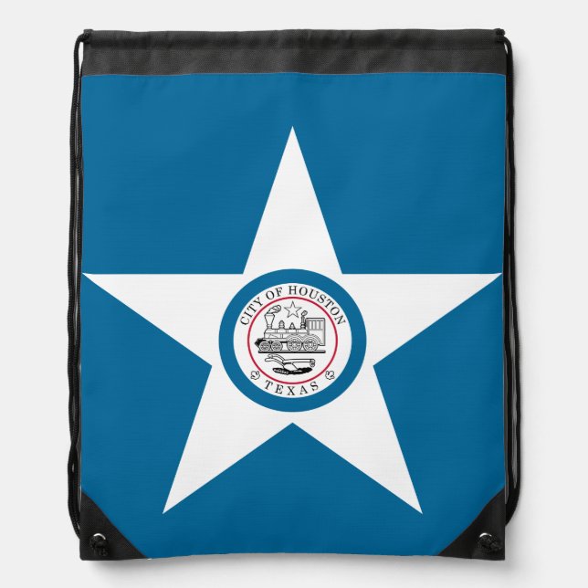 Flag of city of Houston, Texas Drawstring Bag (Front)