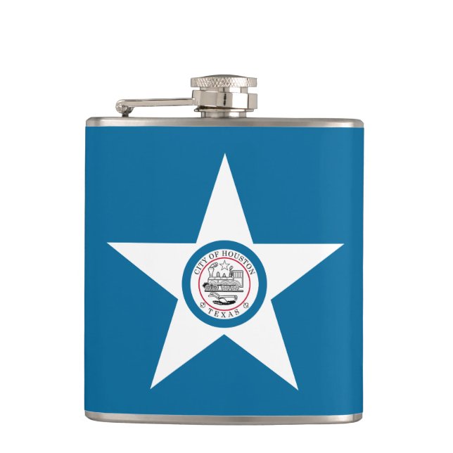Flag of city of Houston, Texas Hip Flask (Front)