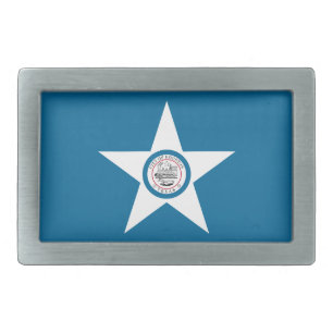 Flag of city of Houston, Texas Rectangular Belt Bu Buckle