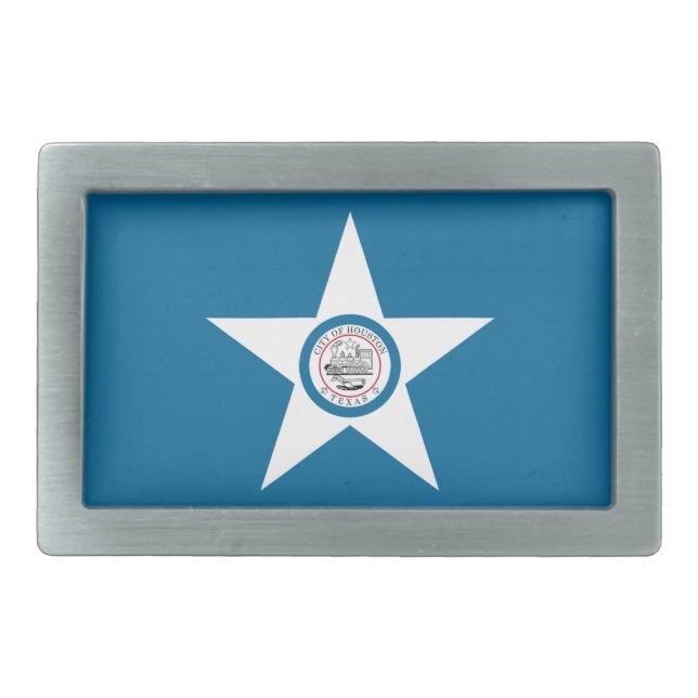 Flag of city of Houston, Texas Rectangular Belt Bu Buckle (Front)