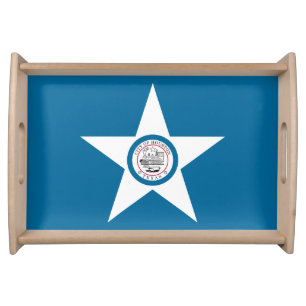 Flag of city of Houston, Texas Serving Tray