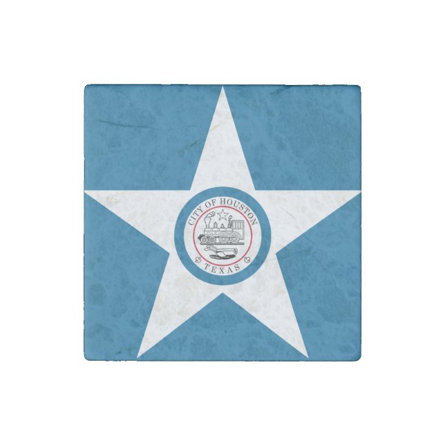 Flag of city of Houston, Texas Stone Magnet (Front)