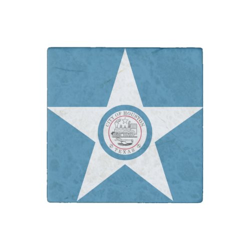 Flag of city of Houston Texas Stone Magnet