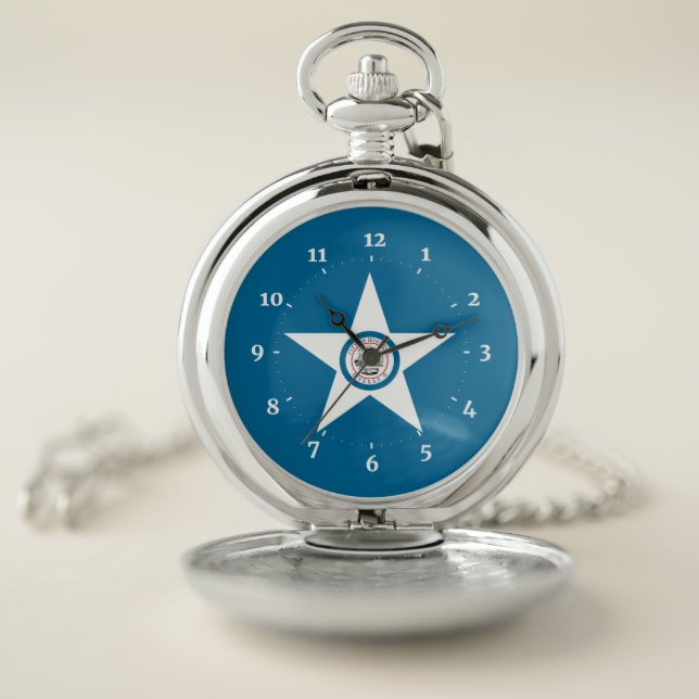 Flag of city of Houston, Texas Wristwatch Pocket Watch (Inside)