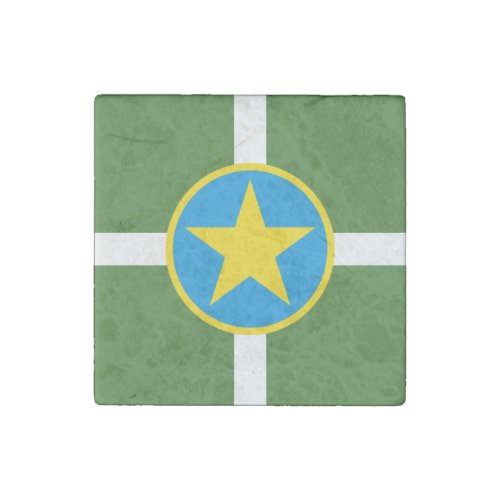 Flag of city of Jackson Mississippi Stone Magnet